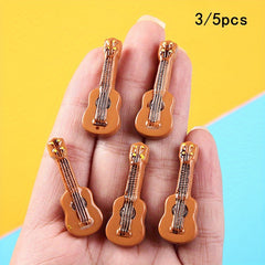 5pcs Resin Guitar Models Mini Dollhouse Micro Model Photography Props Gift
