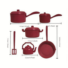 7pcs Mini Kitchen Set Metal Material for Dollhouses DIY Model Accessories