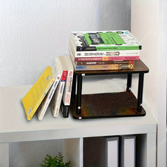Bamboo Desk Organizer Adjustable Storage Shelf Modern Book Shelf