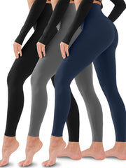 3pcs High Waisted Sport Leggings For Women Soft Tummy Control Pants