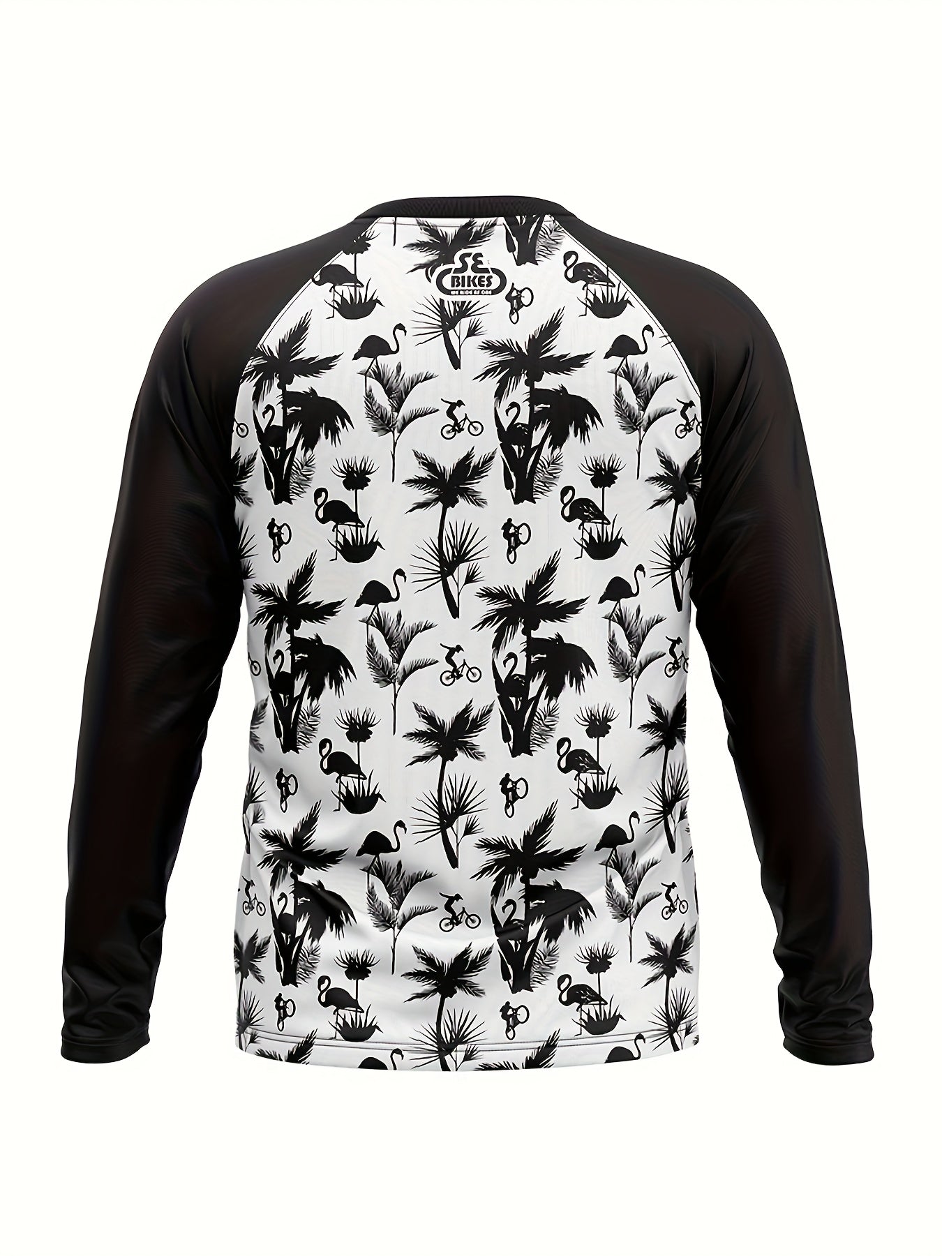 Men's Helmet Pattern Cycling Jersey Long Sleeve Shirt
