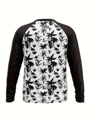 Men's Helmet Pattern Cycling Jersey Long Sleeve Shirt