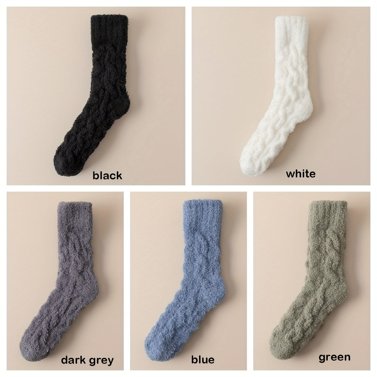 Men's Non-slip Winter Plush Sleep Socks Thick Warm Floor Socks
