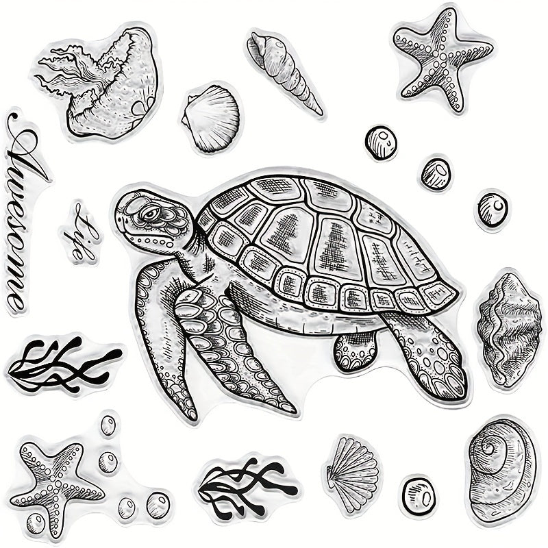 Summer Marine Animals Series Rubber Seal Stamps for Card Making