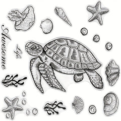 Summer Marine Animals Series Rubber Seal Stamps for Card Making