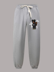 Boy & Cross Pattern Joggers Men s Casual Stretch Waist Drawstring Sports Pants