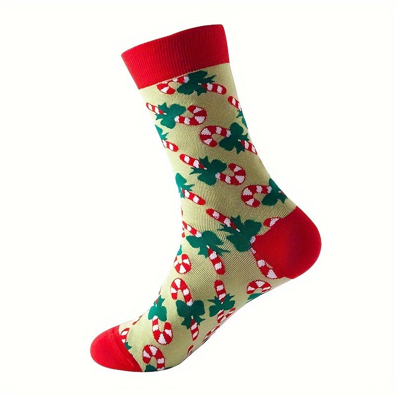 Christmas Print Socks Women's Mid Tube Stockings