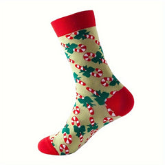 Christmas Print Socks Women's Mid Tube Stockings