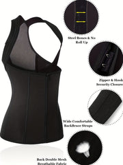 Zipper Shaping Tank Top Posture Corrector Waist Trainer Slimmer