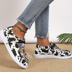 Women's Sunflower Print Canvas Shoes Lightweight Low Top Lace Up Shoes