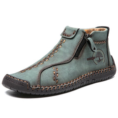 Men's Classic Stitching Ankle Boots Outdoor Zipper Shoes