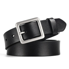 Women's Leather Belt Square Pin Buckle Cowhide Belt