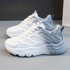 Women's Mesh Sneakers Lace Up Platform Shoes Comfortable