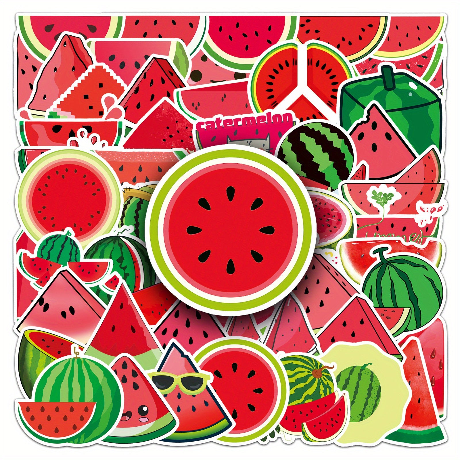 50pcs Watermelon Cartoon Stickers for DIY Projects Scrapbooking