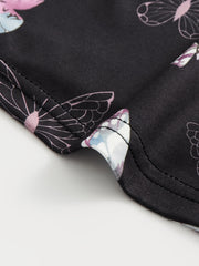 Butterfly Print Pajamas Set Short Sleeve Top & Shorts & Lounge Pants