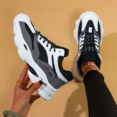 Women's Chunky Dad Shoes Soft Sole Lace-Up Outdoor Sneakers
