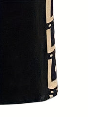 Graphic Print Two piece Set Block Zipper Tops & Drawstring Pants Outfits