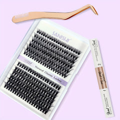 DIY Lash Extension Kit 240pcs Individual Lashes Cluster D Curling