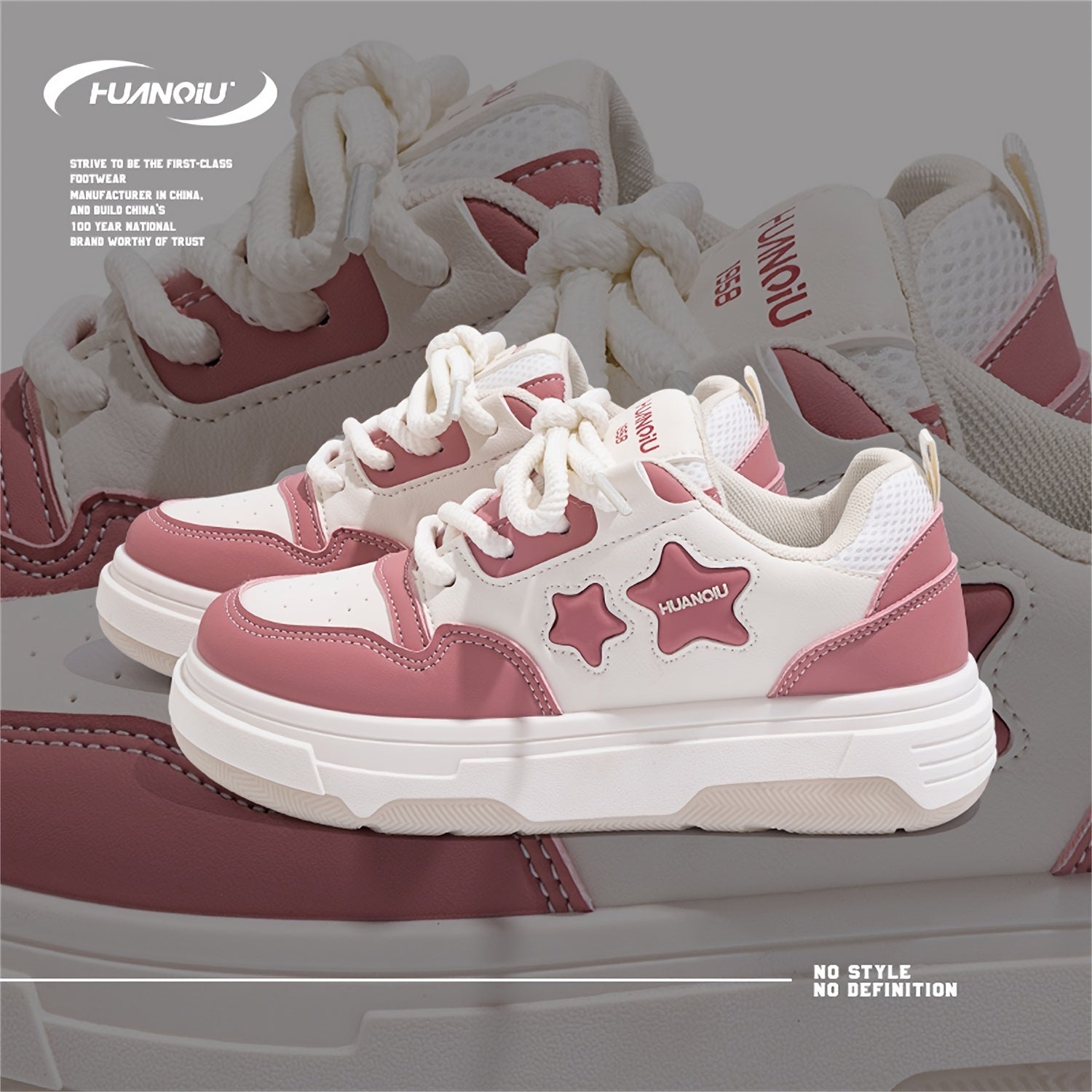 Women's Star Pattern Skate Shoes Non-slip Flatform Sneakers