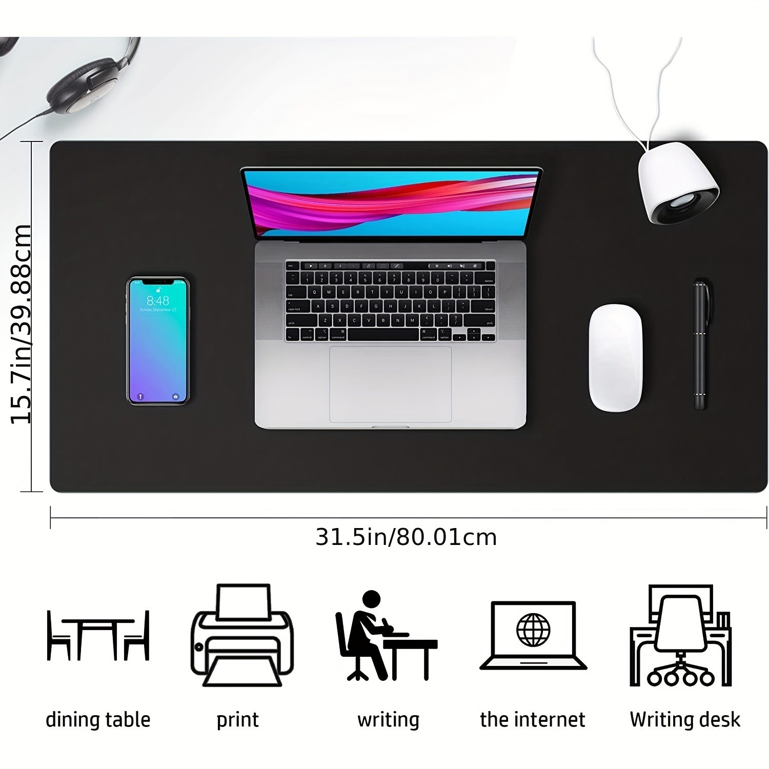 Non Slip Leather Desk Pad Protector Home Office Writing Mat Waterproof