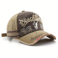 Men's Vintage Baseball Cap Denim Letter Printed Sun Hat