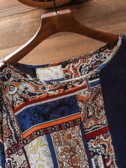 Colorblock Tribal Print Maxi Dress