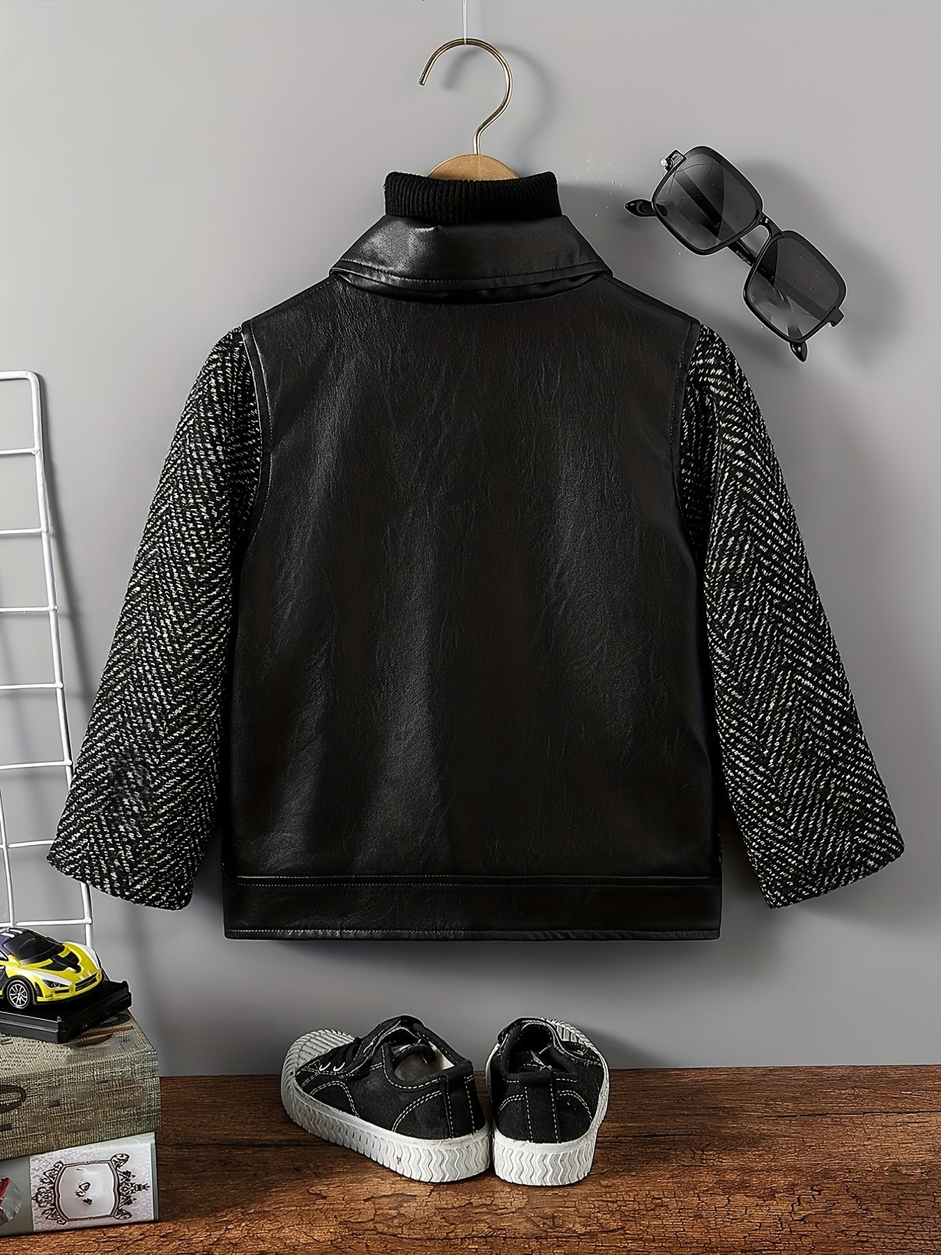 Christmas Cuts Toddler Boys Faux Leather Jacket