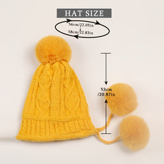 Women's Thermal Knit Cap Winter Beanie with Ear Protection