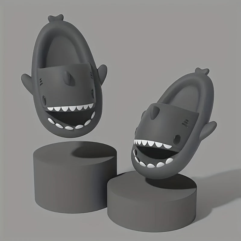 Boy's Cartoon Shark Lightweight Slippers Quick drying Non Slip Slide Slippers