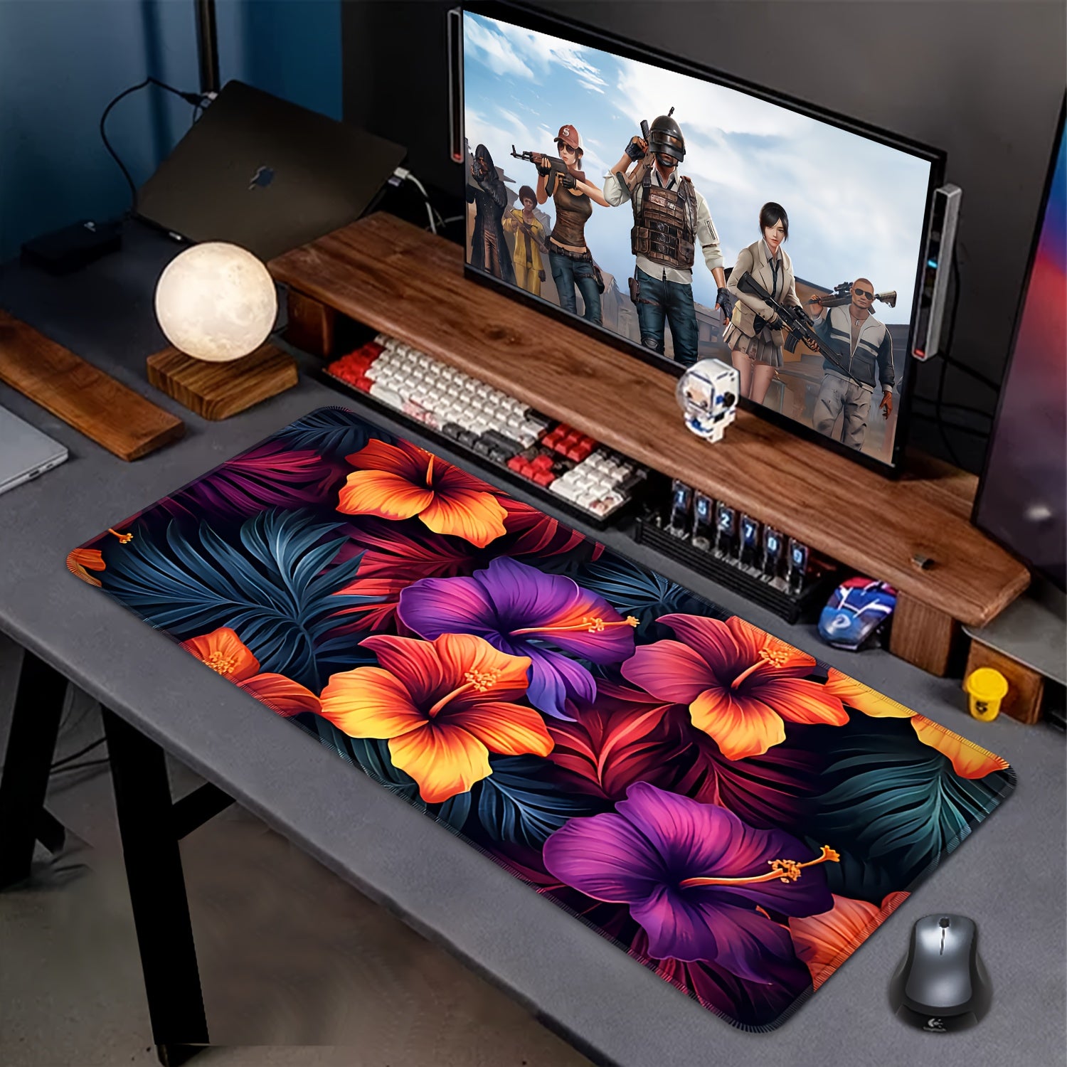 Multicolour Flowers Pattern Mousepad Desk Mat Anti Slip Office Mouse Pad