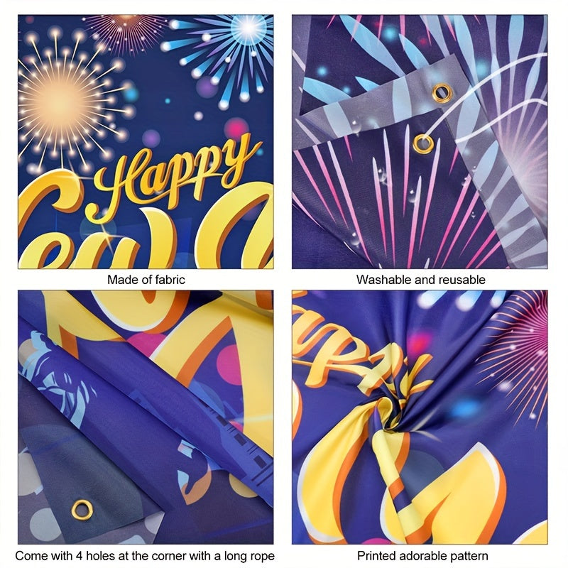 1pc Happy New Year Banner Large Party Wall Hanging Decoration