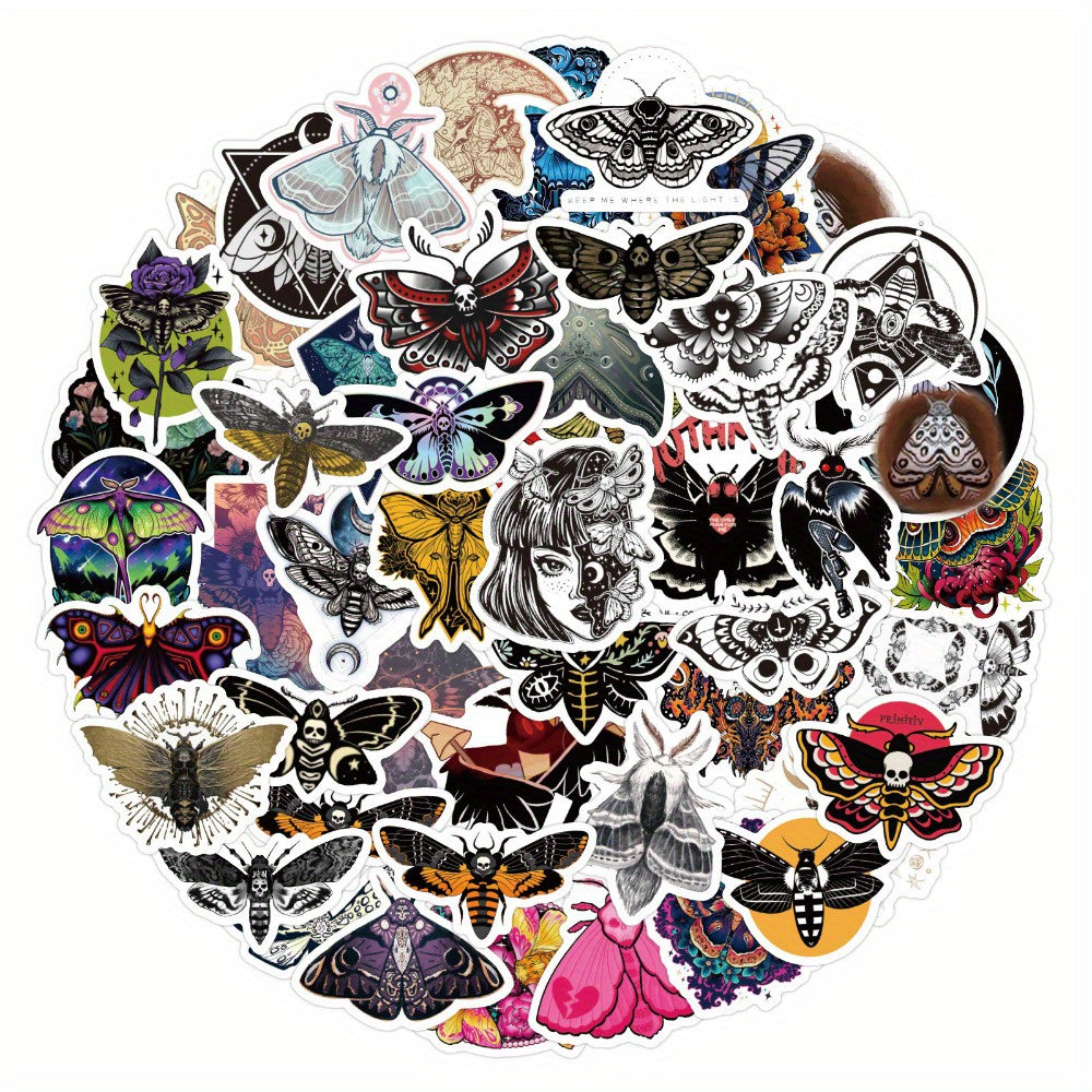60pc Ghost Moth Series Waterproof Stickers for Motorcycle Laptop Helmet