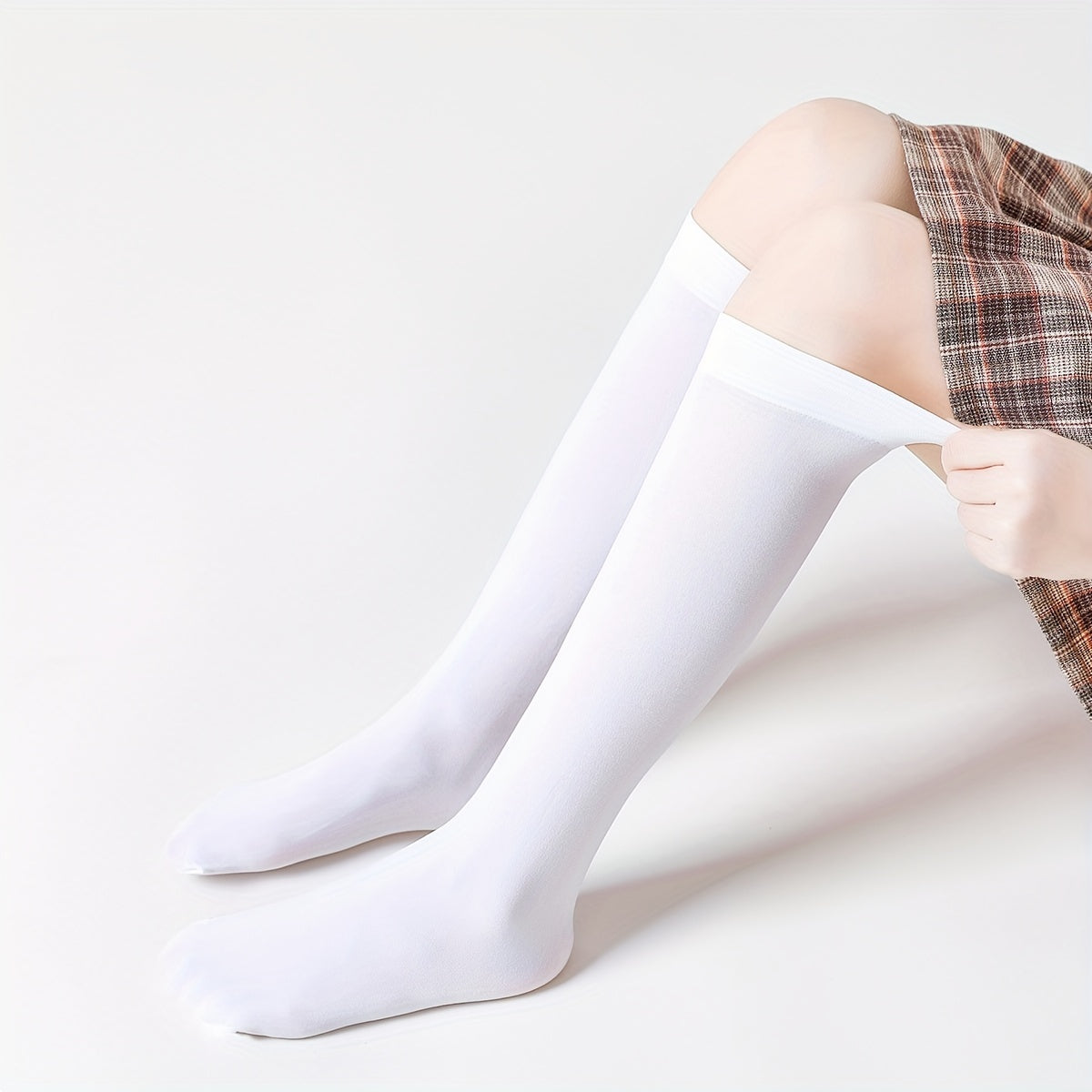 Girls Knee High Socks Solid Casual Comfortable Socks For Kids Teen