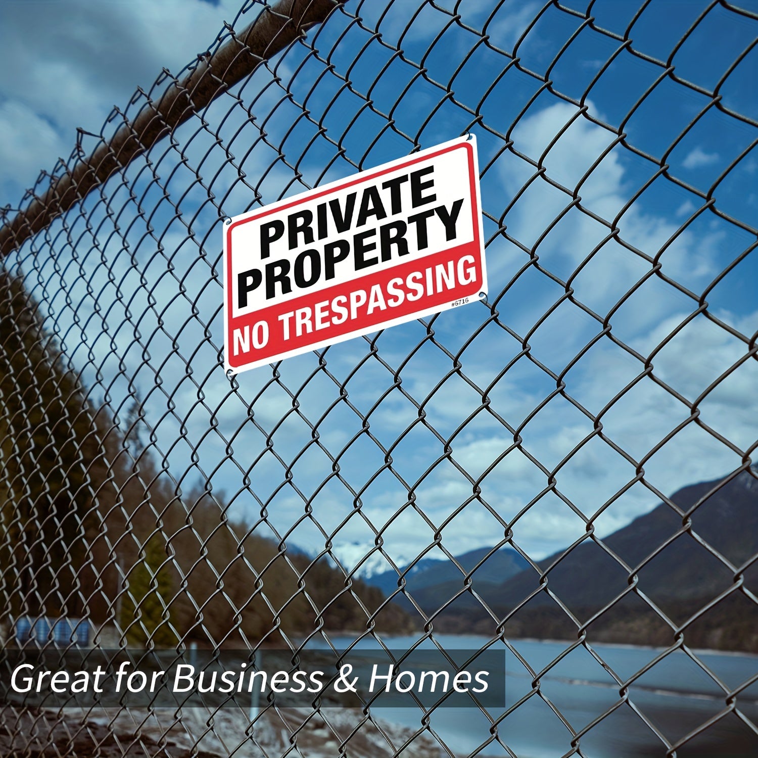 2pcs Private No Trespassing Sign Metal Rust Aluminum 10x7 Inch