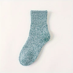 5 Pairs Solid Mid Tube Socks Women's Stockings