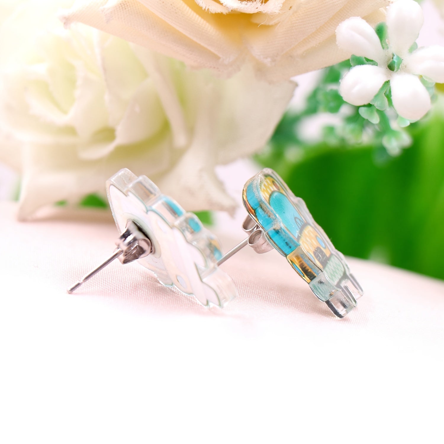 Y2K Style Bus Car Earrings for Mother and Child