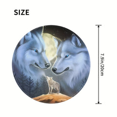 Wolf Growl Pattern Mouse Pad 20x20cm - E-Sport Work From Home Non-Slip Rubber