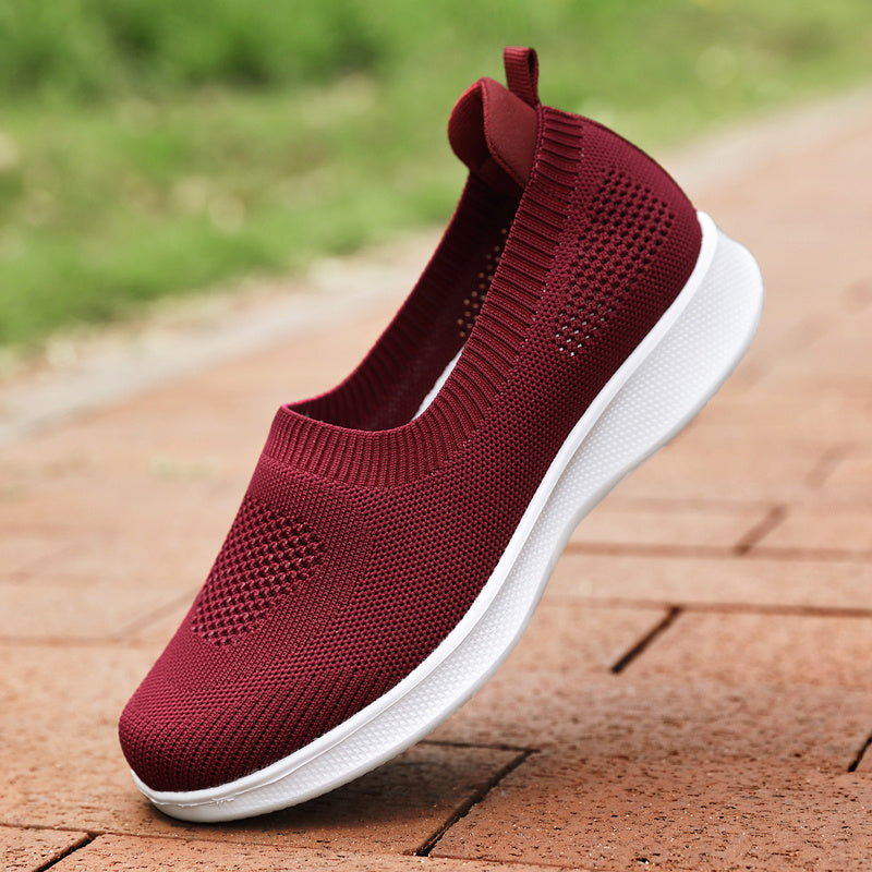 Women's Mesh Slip-On Casual Shoes Lightweight Hollow Low Top Sneakers