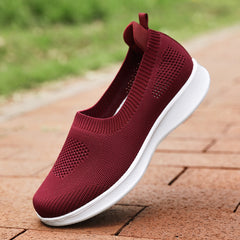 Women's Mesh Slip-On Casual Shoes Lightweight Hollow Low Top Sneakers