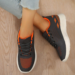 Women's Breathable Knit Sneakers Casual Lace Up Running Shoes