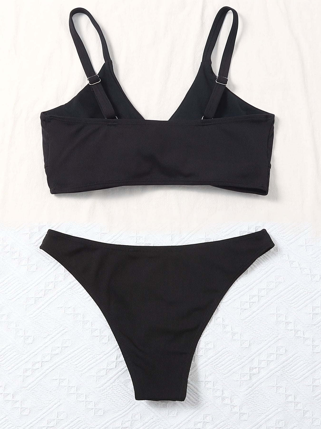 Twisted Centre Core Bikini Set Ruched Two Piece Swimsuit Women's Swimwear