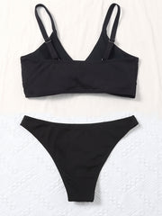 Twisted Centre Core Bikini Set Ruched Two Piece Swimsuit Women's Swimwear