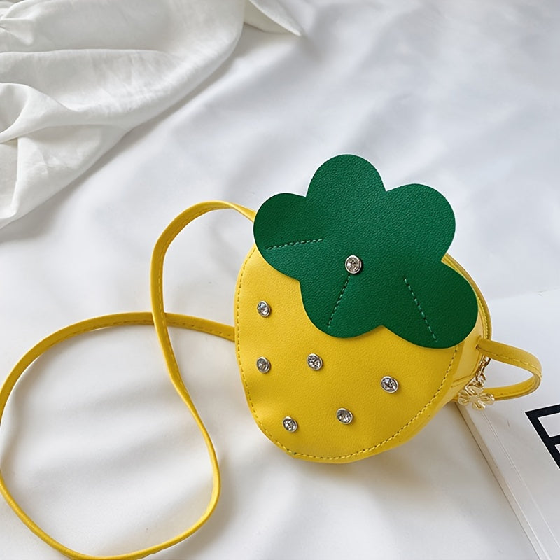 Strawberry Zipper Shoulder Bag Messenger Bag Coin Purse Wallet Kids