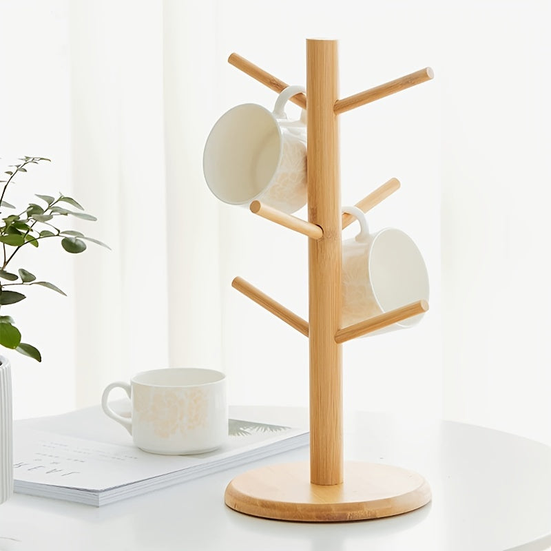 1pc Wooden Cup Holder Coffee Cup Mug Hanging Rack Modernist Design