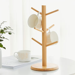 1pc Wooden Cup Holder Coffee Cup Mug Hanging Rack Modernist Design