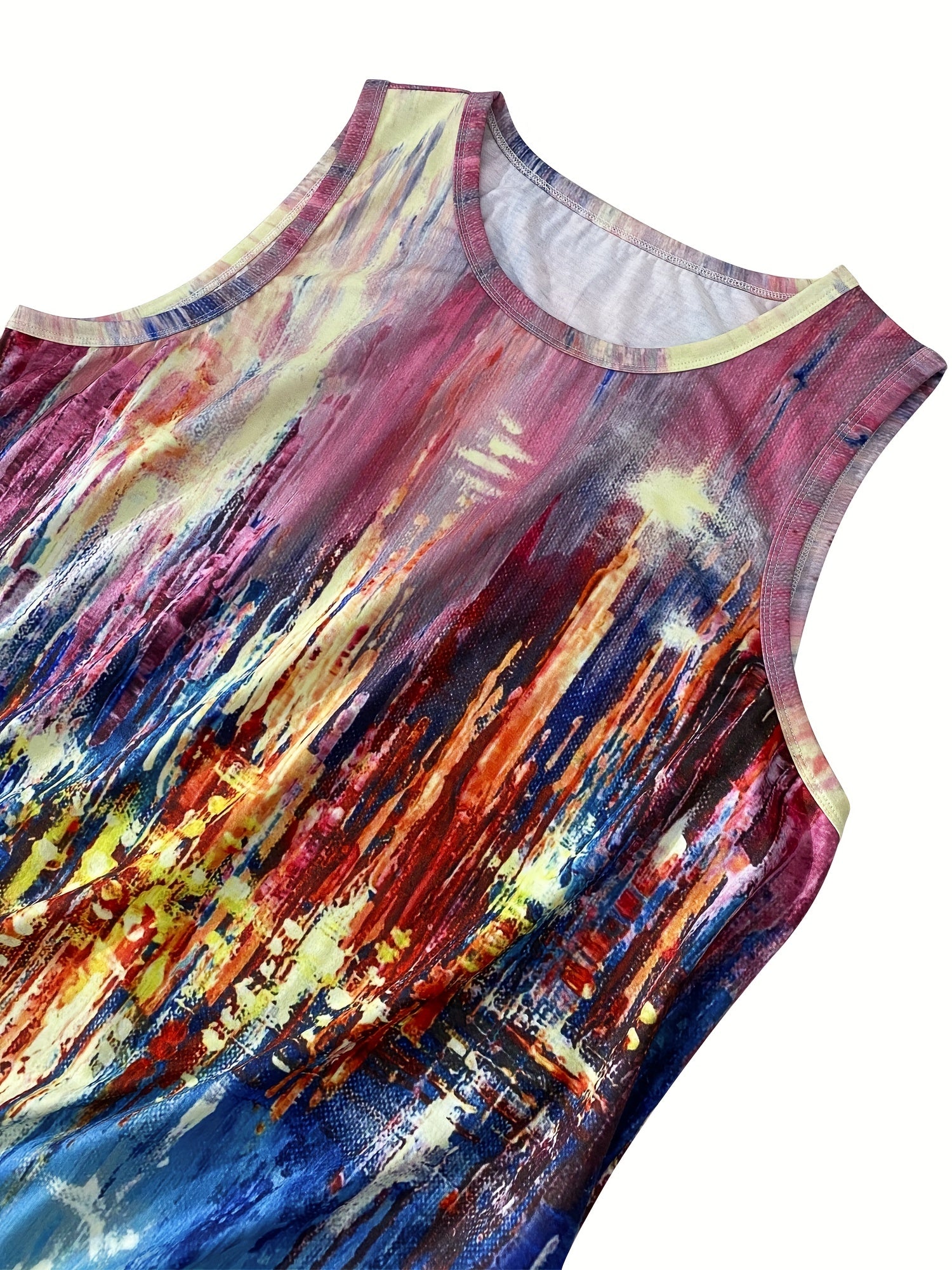 Casual Tank Top Round Neck High Stretch Tank Top