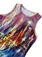 Casual Tank Top Round Neck High Stretch Tank Top
