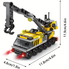 6 in 1 Firefighter Plane Building Blocks Crane Construction Set