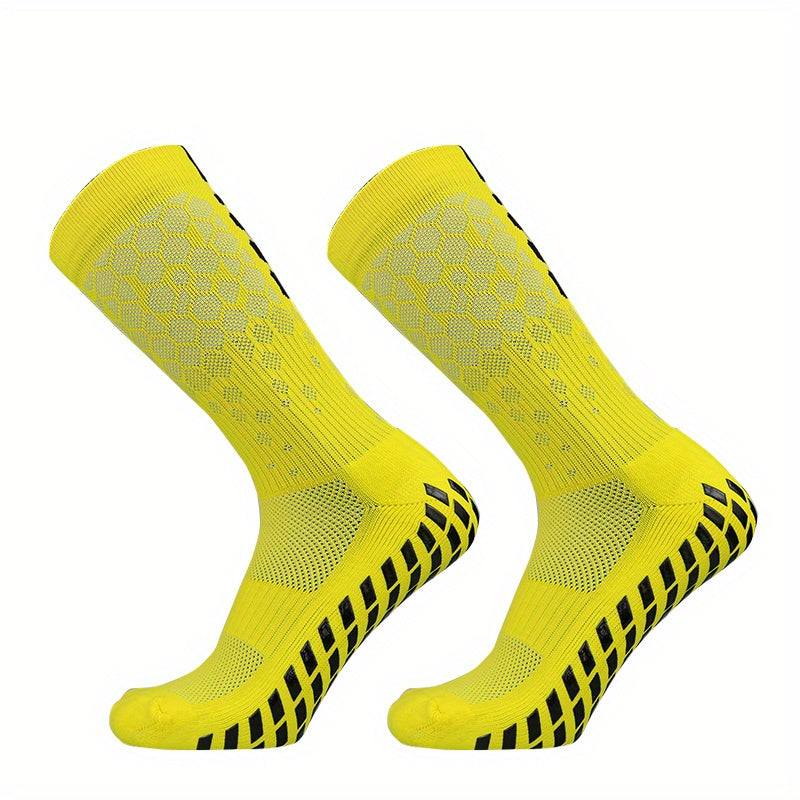 Non slip Silicone Athletic Socks Football Soccer Breathable Mid Calf Socks