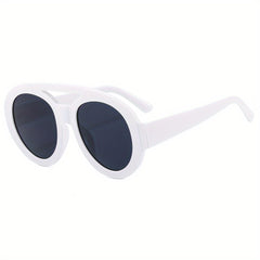 Men's Round Sun Glasses Double Beam Large Frame Sunglasses